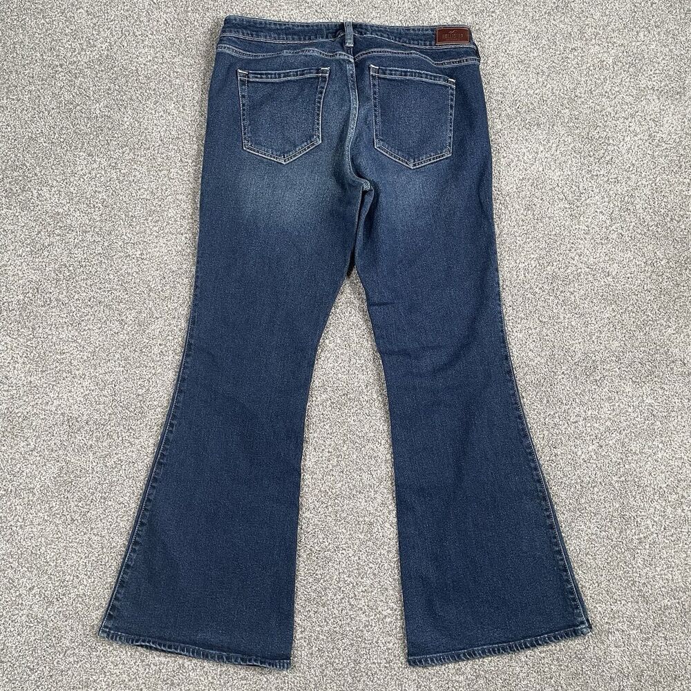 Hollister Low Rise Flare Vintage Stretch Womens Jeans Denim Dark Wash Size 14R - Picture 2 of 9